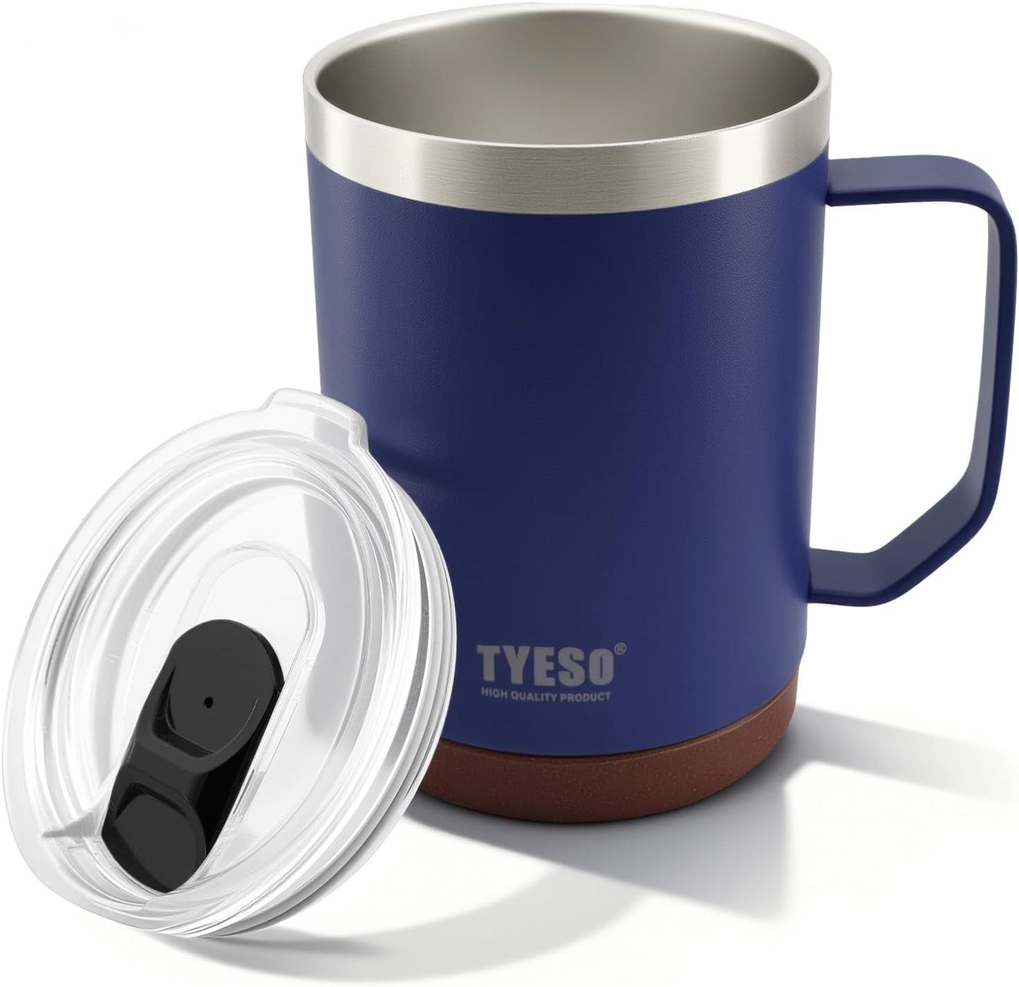 18 Oz Stainless Steel Purple Coffee Mug with Handle and Lid – Double Wall Vacuum Insulated Travel Cup for Hot & Cold Drinks – Durable Metal Coffee Tumbler for Home, Office & Camping