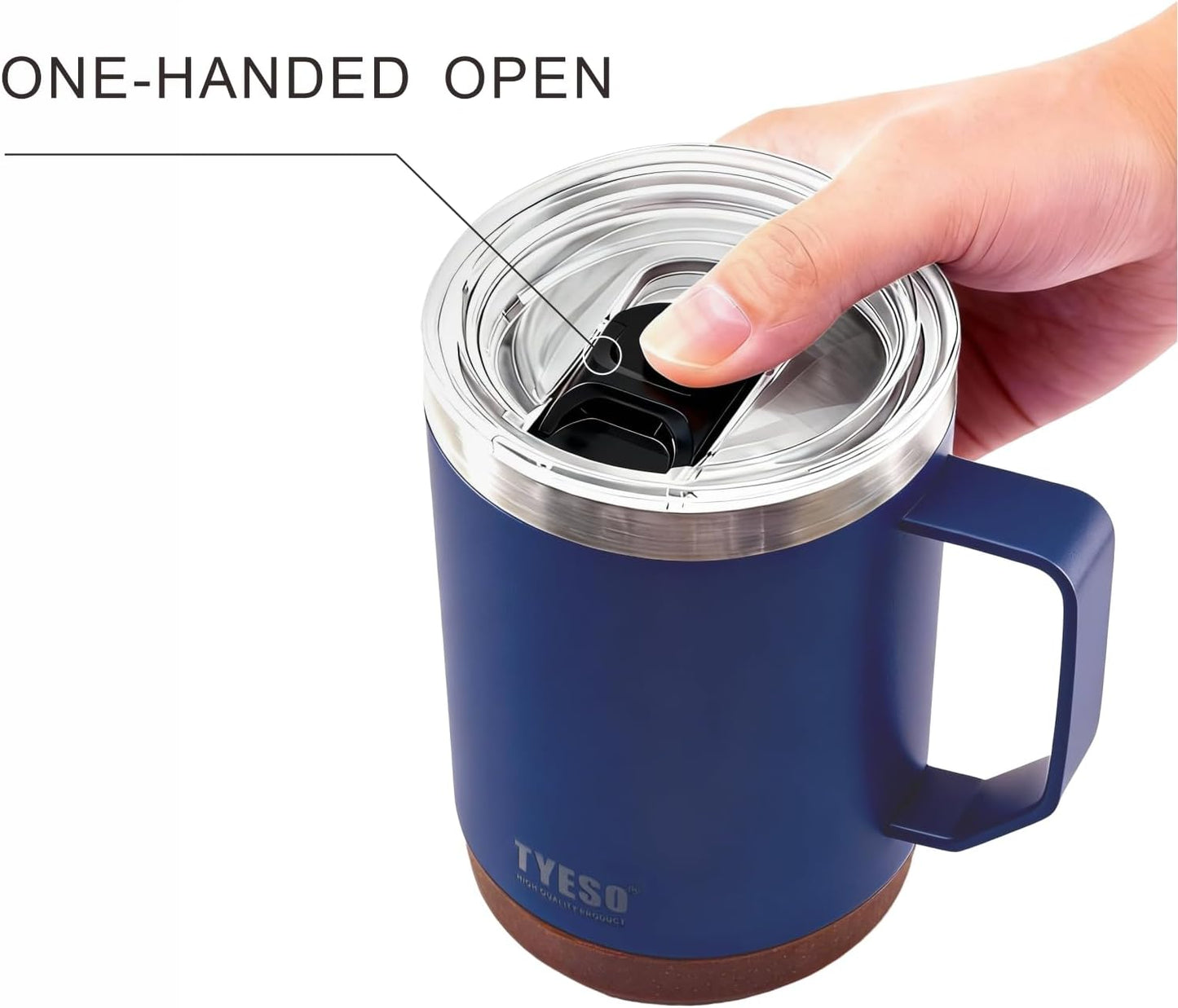 18 Oz Stainless Steel Purple Coffee Mug with Handle and Lid – Double Wall Vacuum Insulated Travel Cup for Hot & Cold Drinks – Durable Metal Coffee Tumbler for Home, Office & Camping