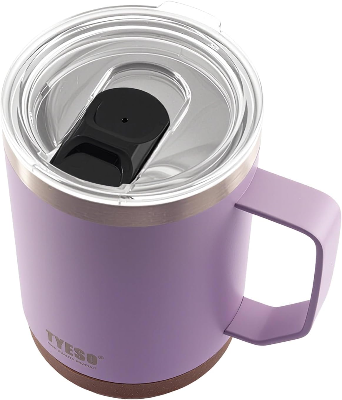 18 Oz Stainless Steel Purple Coffee Mug with Handle and Lid – Double Wall Vacuum Insulated Travel Cup for Hot & Cold Drinks – Durable Metal Coffee Tumbler for Home, Office & Camping