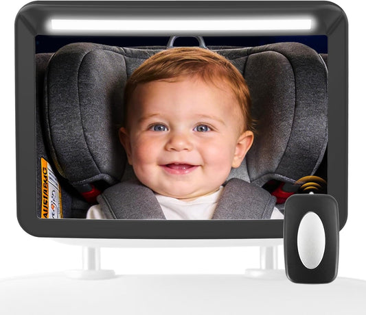 LED Baby Car Mirror with Light & Remote Control