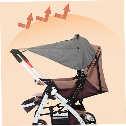 Stroller Sun Shade, Upf50+ Waterproof Stroller Cover for Sun with Viewing Window, for High-View Strollers, Black, Shade