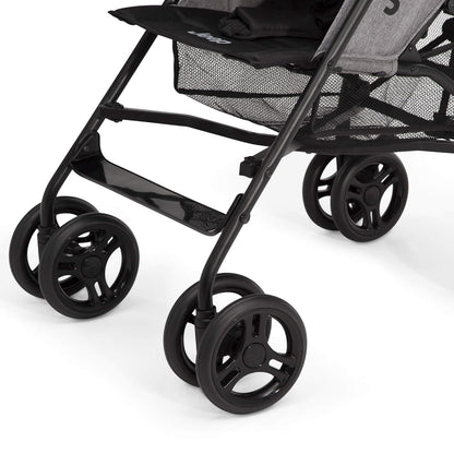 Jeep PowerGlyde Plus Stroller Lightweight Travel Stroller with Smoothest Ride, Aluminum Frame, 4-Position Recline, Extra Large Storage Basket, Black