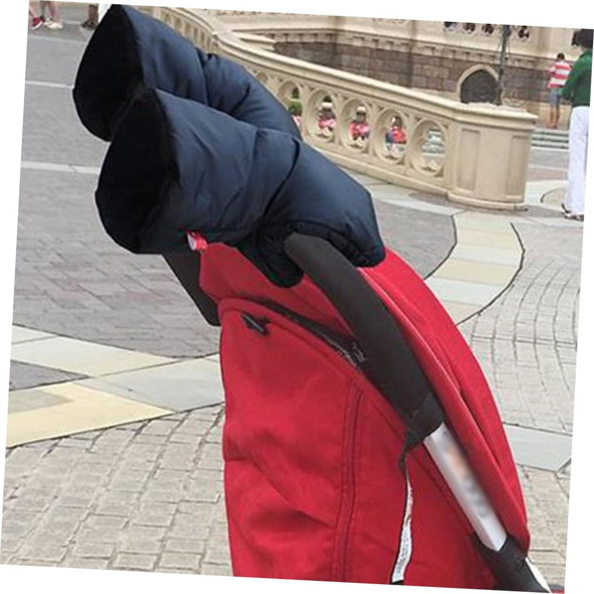 Windproof Winter Stroller Gloves Thick Hand Muffs for Parents Outdoor Cold Weather Protection Black