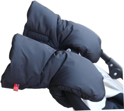 Windproof Winter Stroller Gloves Thick Hand Muffs for Parents Outdoor Cold Weather Protection Black