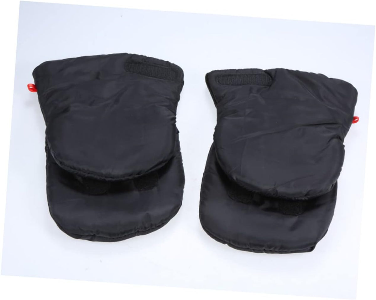 Windproof Winter Stroller Gloves Thick Hand Muffs for Parents Outdoor Cold Weather Protection Black