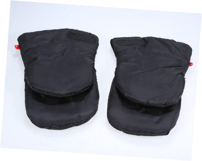 Windproof Winter Stroller Gloves Thick Hand Muffs for Parents Outdoor Cold Weather Protection Black