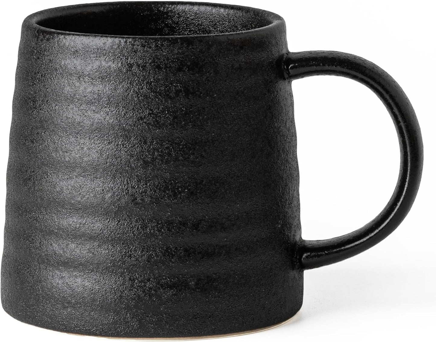15.5oz Large Heavyweight Ceramic Mug, Reactive (Blue-Black) | 15.5oz Medium-Large, Heavy Weighted Stoneware, Reactive Transmutation Glaze, Microwave & Dishwasher Safe, Gift Box