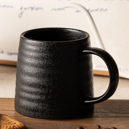 15.5oz Large Heavyweight Ceramic Mug, Reactive (Blue-Black) | 15.5oz Medium-Large, Heavy Weighted Stoneware, Reactive Transmutation Glaze, Microwave & Dishwasher Safe, Gift Box