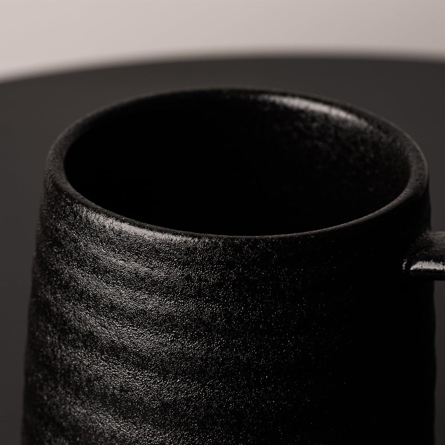 15.5oz Large Heavyweight Ceramic Mug, Reactive (Blue-Black) | 15.5oz Medium-Large, Heavy Weighted Stoneware, Reactive Transmutation Glaze, Microwave & Dishwasher Safe, Gift Box