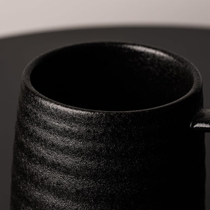 15.5oz Large Heavyweight Ceramic Mug, Reactive (Blue-Black) | 15.5oz Medium-Large, Heavy Weighted Stoneware, Reactive Transmutation Glaze, Microwave & Dishwasher Safe, Gift Box