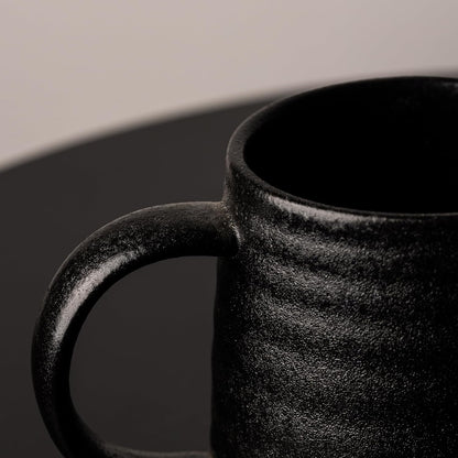 15.5oz Large Heavyweight Ceramic Mug, Reactive (Blue-Black) | 15.5oz Medium-Large, Heavy Weighted Stoneware, Reactive Transmutation Glaze, Microwave & Dishwasher Safe, Gift Box