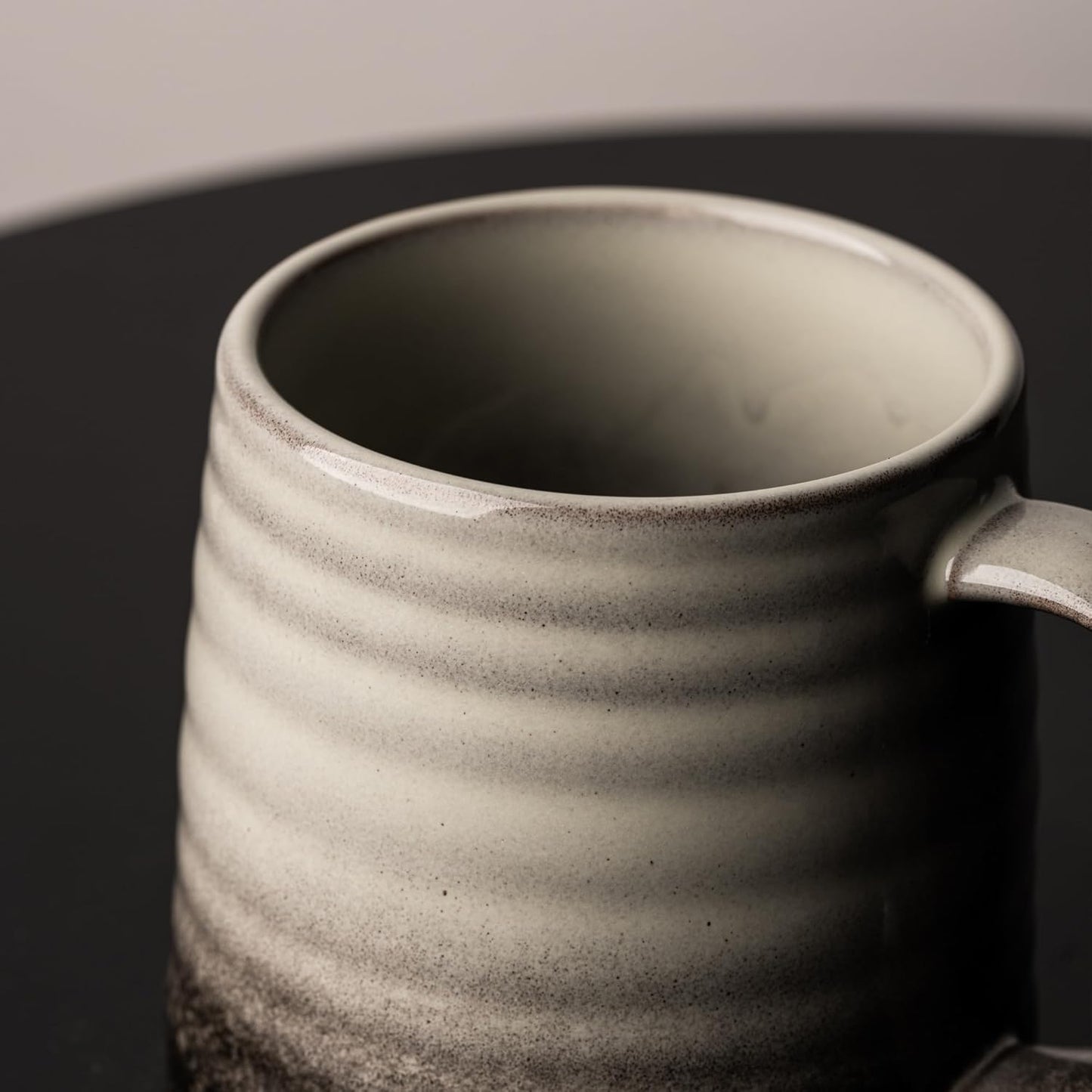 15.5oz Large Heavyweight Ceramic Mug, Reactive (Blue-Black) | 15.5oz Medium-Large, Heavy Weighted Stoneware, Reactive Transmutation Glaze, Microwave & Dishwasher Safe, Gift Box
