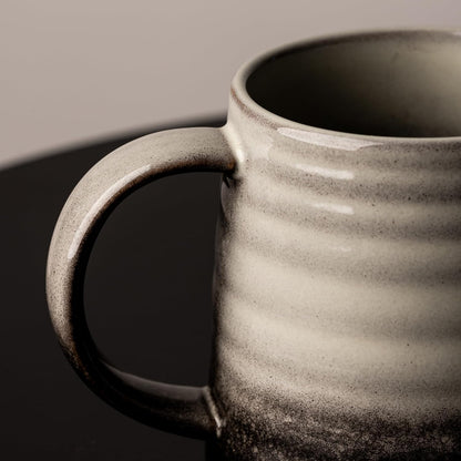 15.5oz Large Heavyweight Ceramic Mug, Reactive (Blue-Black) | 15.5oz Medium-Large, Heavy Weighted Stoneware, Reactive Transmutation Glaze, Microwave & Dishwasher Safe, Gift Box