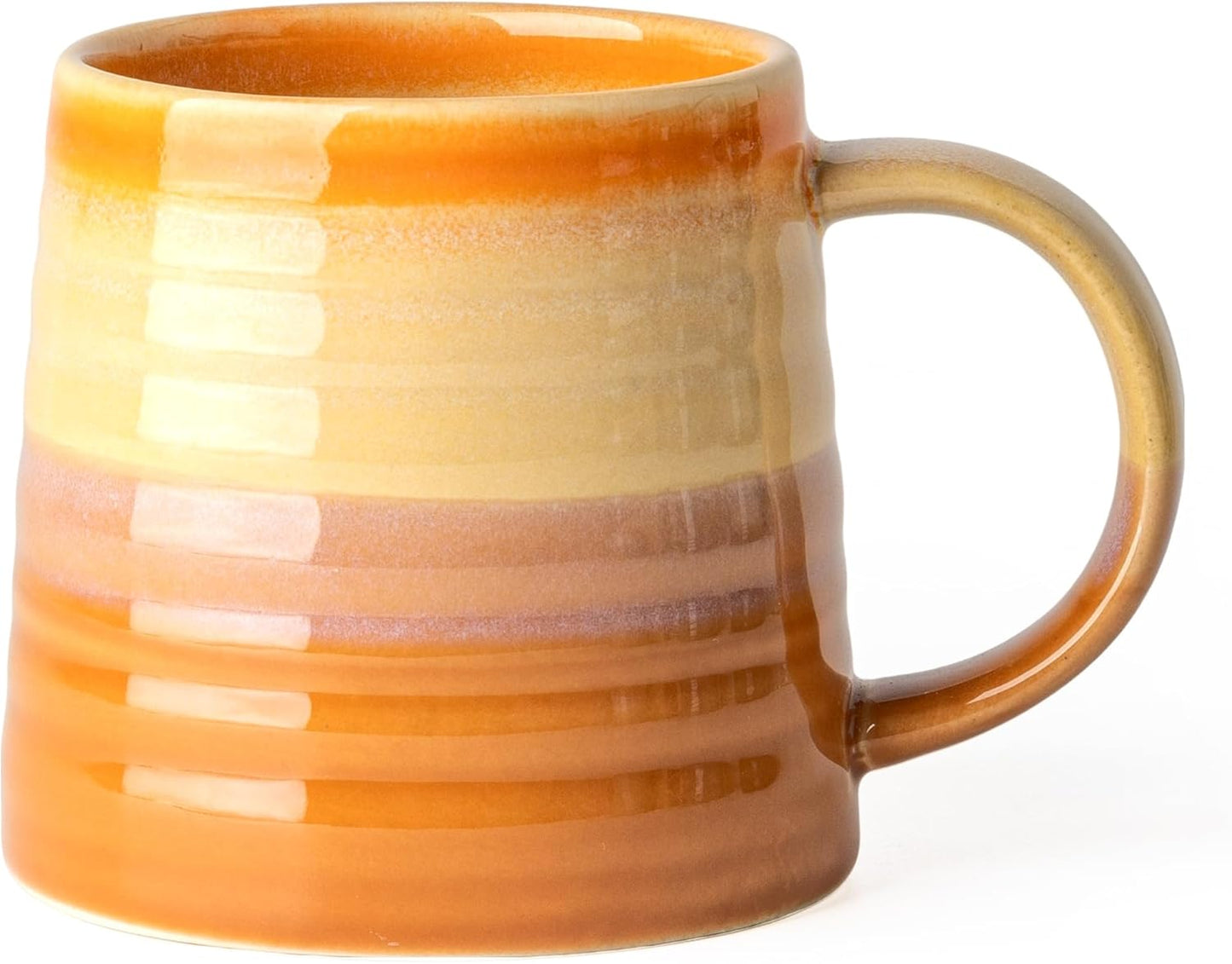 15.5oz Large Heavyweight Ceramic Mug, Reactive (Blue-Black) | 15.5oz Medium-Large, Heavy Weighted Stoneware, Reactive Transmutation Glaze, Microwave & Dishwasher Safe, Gift Box