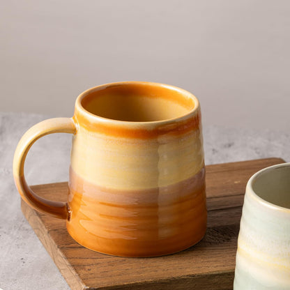 15.5oz Large Heavyweight Ceramic Mug, Reactive (Blue-Black) | 15.5oz Medium-Large, Heavy Weighted Stoneware, Reactive Transmutation Glaze, Microwave & Dishwasher Safe, Gift Box