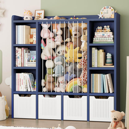 3-in-1 Toy & Stuffed Animal Storage, 4 Movable Toy Chest, White