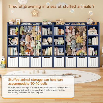 3-in-1 Toy & Stuffed Animal Storage, 4 Movable Toy Chest, White