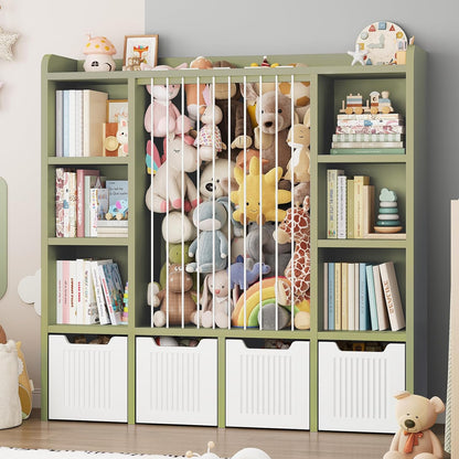 3-in-1 Toy & Stuffed Animal Storage, 4 Movable Toy Chest, White