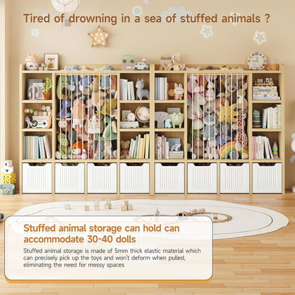 3-in-1 Toy & Stuffed Animal Storage, 4 Movable Toy Chest, White