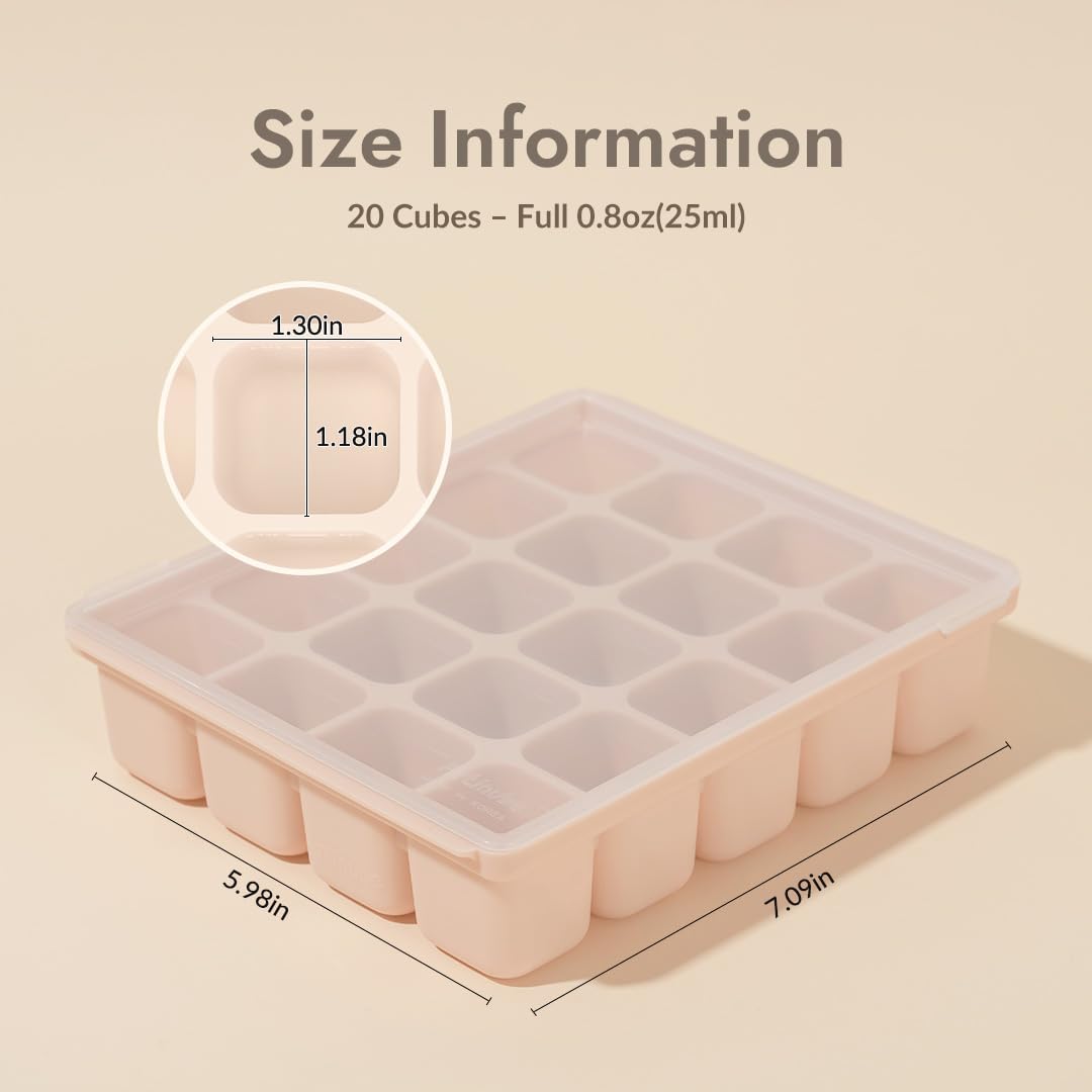 Baby Food Storage Silicone Cubes with Clip-On Lid Freezer Tray Baby Food Soups Purees Ice Easy and Safe Design Made in Korea (12 Ocean Blue)