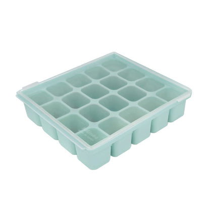 Baby Food Storage Silicone Cubes with Clip-On Lid Freezer Tray Baby Food Soups Purees Ice Easy and Safe Design Made in Korea (12 Ocean Blue)