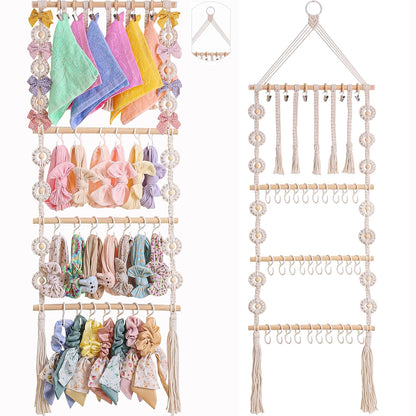 Bow Holder for Girls Hair Bows - Bow Organizer for Girls, Wall-Mounted Baby Headband Organizer, Headband Holder for Baby Girl