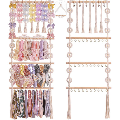 Bow Holder for Girls Hair Bows - Bow Organizer for Girls, Wall-Mounted Baby Headband Organizer, Headband Holder for Baby Girl