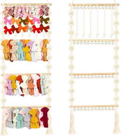 Bow Holder for Girls Hair Bows - Bow Organizer for Girls, Wall-Mounted Baby Headband Organizer, Headband Holder for Baby Girl
