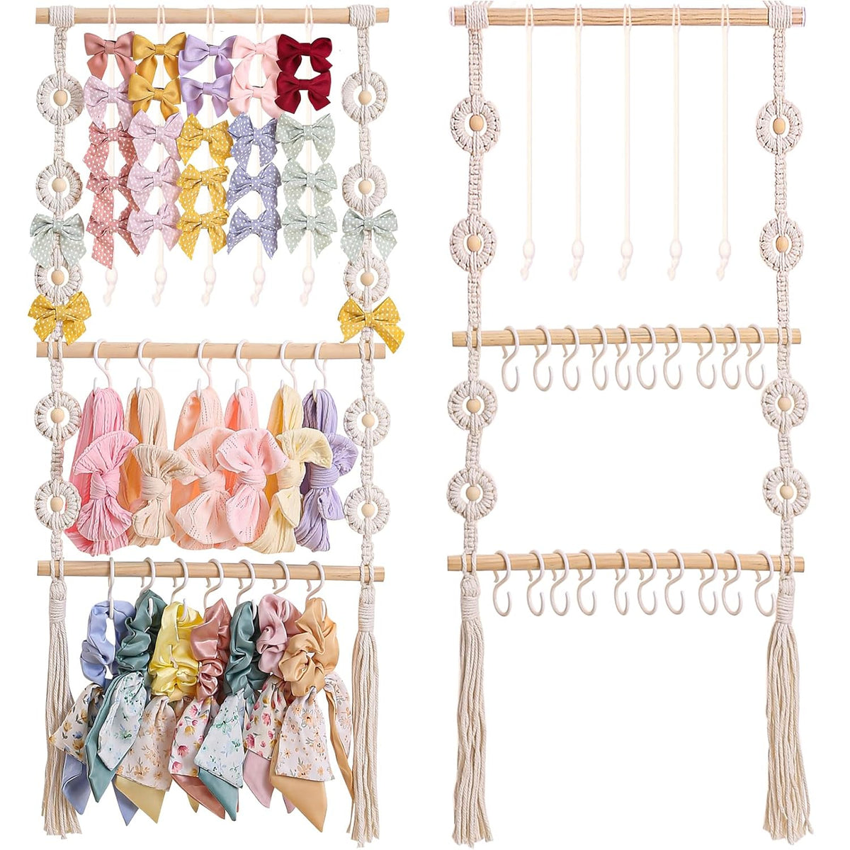 Bow Holder for Girls Hair Bows - Bow Organizer for Girls, Wall-Mounted Baby Headband Organizer, Headband Holder for Baby Girl