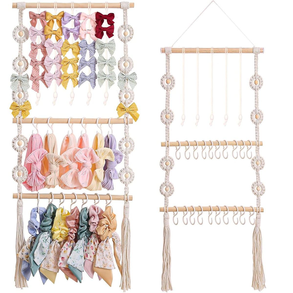 Bow Holder for Girls Hair Bows - Bow Organizer for Girls, Wall-Mounted Baby Headband Organizer, Headband Holder for Baby Girl