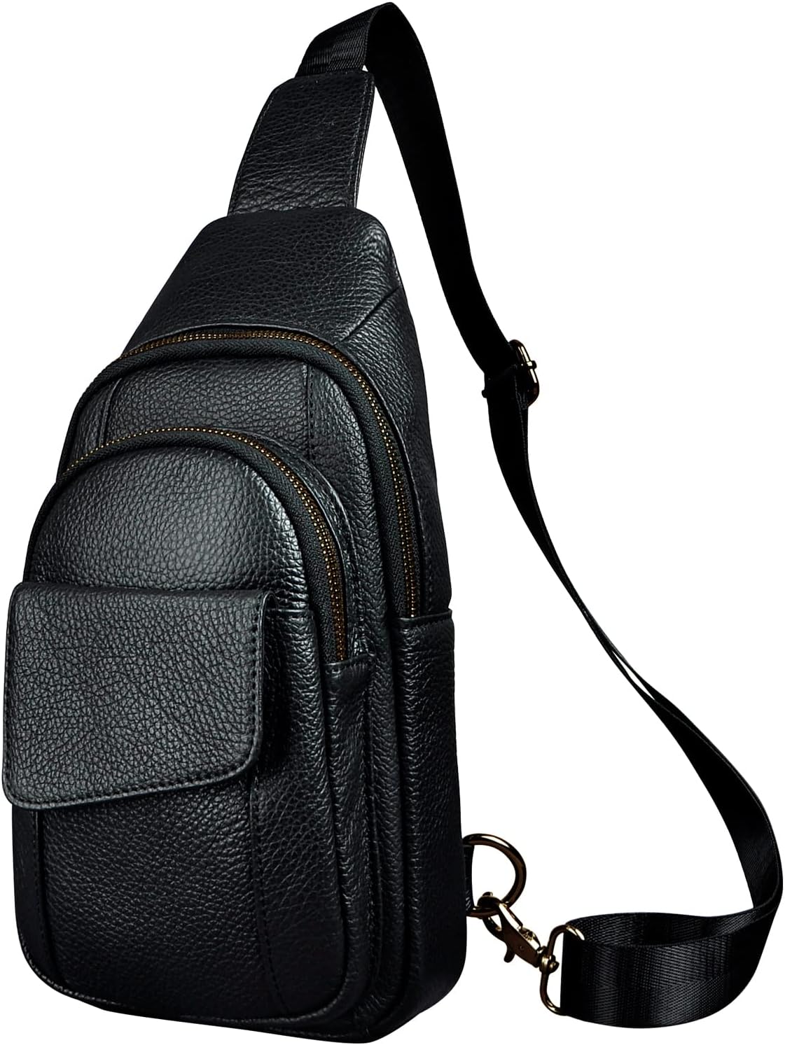 Men Outdoor Casual Travel Hiking Tea Crossbody Chest Sling Bag Rig One Shoulder Strap Bag Backpack Men Leather