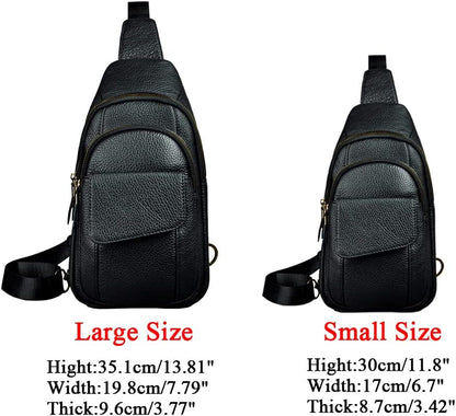 Men Outdoor Casual Travel Hiking Tea Crossbody Chest Sling Bag Rig One Shoulder Strap Bag Backpack Men Leather