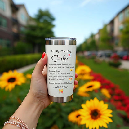 Sunflower Gifts for Women, 20 oz Sunflower Tumbler Cup Travel Mug | Sunflower Stainless Steel Insulated Floral Tumbler with Lid, Holiday Gifts for Sister Teacher, Christmas Birthday Office