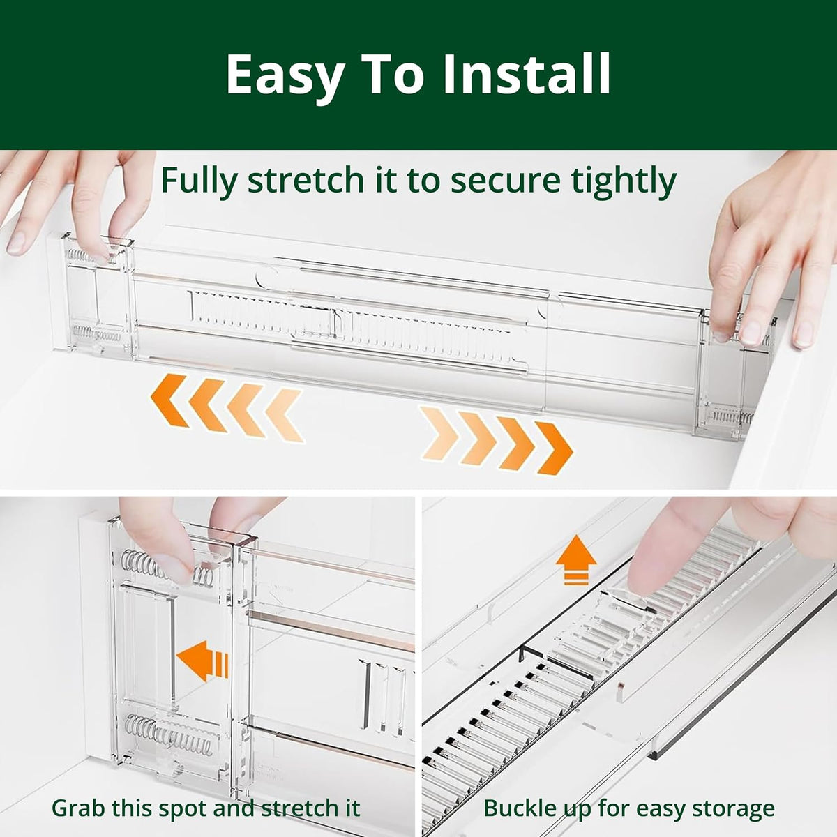 Bamboo Drawer Dividers Organizers, Adjustable Drawer Separator Splitters, 17–22 Inches Expandable Drawer Divider Organizer for Large Utensils, Kitchen, Bedroom, Dresser & Office Drawers 4-Pack