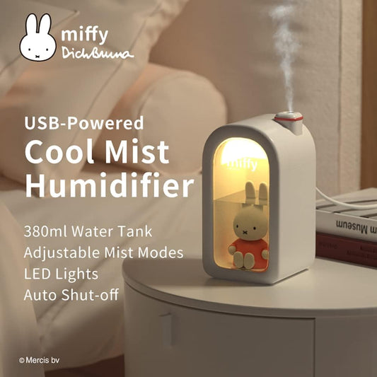 X Miffy Cool Mist Humidifier - Ultrasonic Quiet, Mini Cute Humidifier with Night Light, 380ml Humidifiers for Bedroom/Babies Nursery/Office