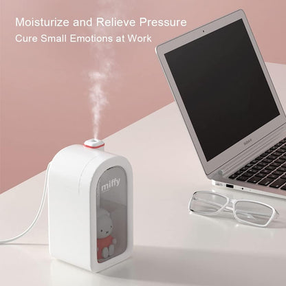 X Miffy Cool Mist Humidifier - Ultrasonic Quiet, Mini Cute Humidifier with Night Light, 380ml Humidifiers for Bedroom/Babies Nursery/Office