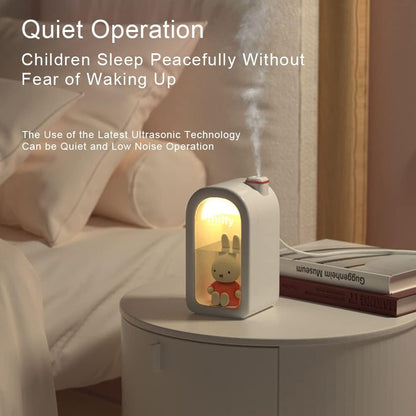 X Miffy Cool Mist Humidifier - Ultrasonic Quiet, Mini Cute Humidifier with Night Light, 380ml Humidifiers for Bedroom/Babies Nursery/Office