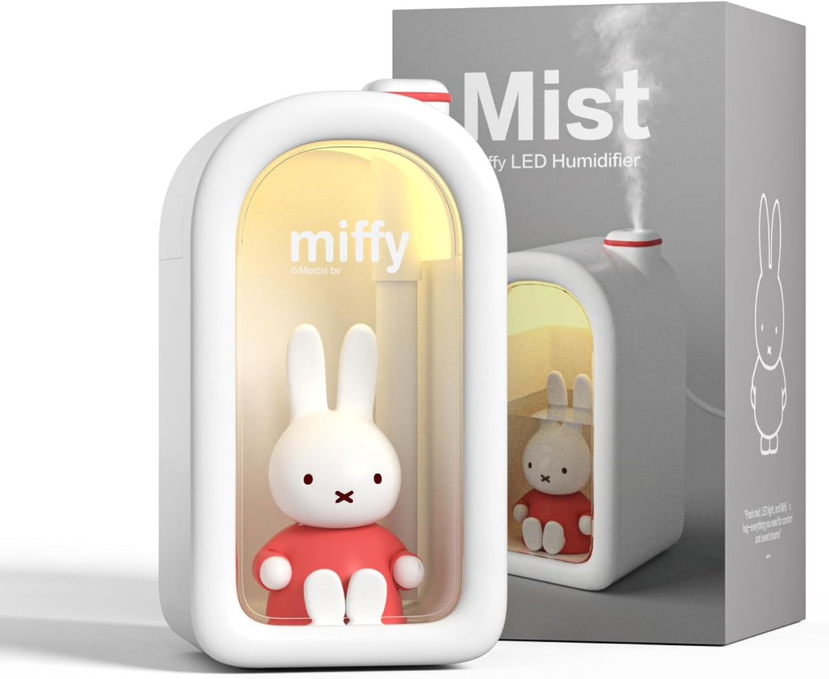 X Miffy Cool Mist Humidifier - Ultrasonic Quiet, Mini Cute Humidifier with Night Light, 380ml Humidifiers for Bedroom/Babies Nursery/Office