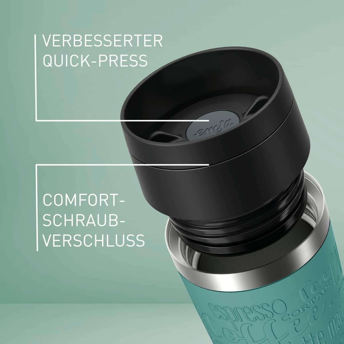 N20210 Travel Mug Classic Insulated Tumbler 0.36 L Stainless Steel with Comfort Screw Closure 4 Hours Hot 8 Hours Cold 100% Leakproof Dishwasher Safe 360° Opening Colour