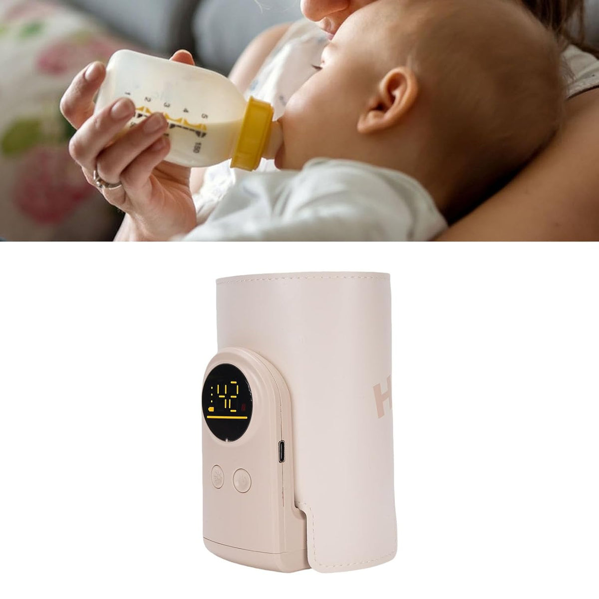 Portable Bottle Warmer Rechargeable Fast Heating 6 Gears 38C to 50C Auto Off Even Heat for Travel Outdoor