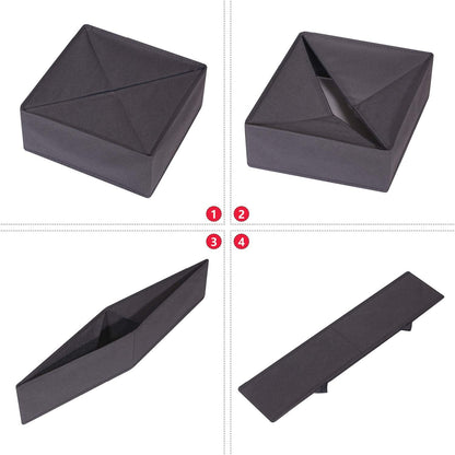 6 Pack Foldable Cloth Storage Box Closet Dresser Drawer Organizer Divider Fabric Baskets Bins Containers for Clothes Underwear Bras Socks Lingerie Clothing, Dark Grey 600
