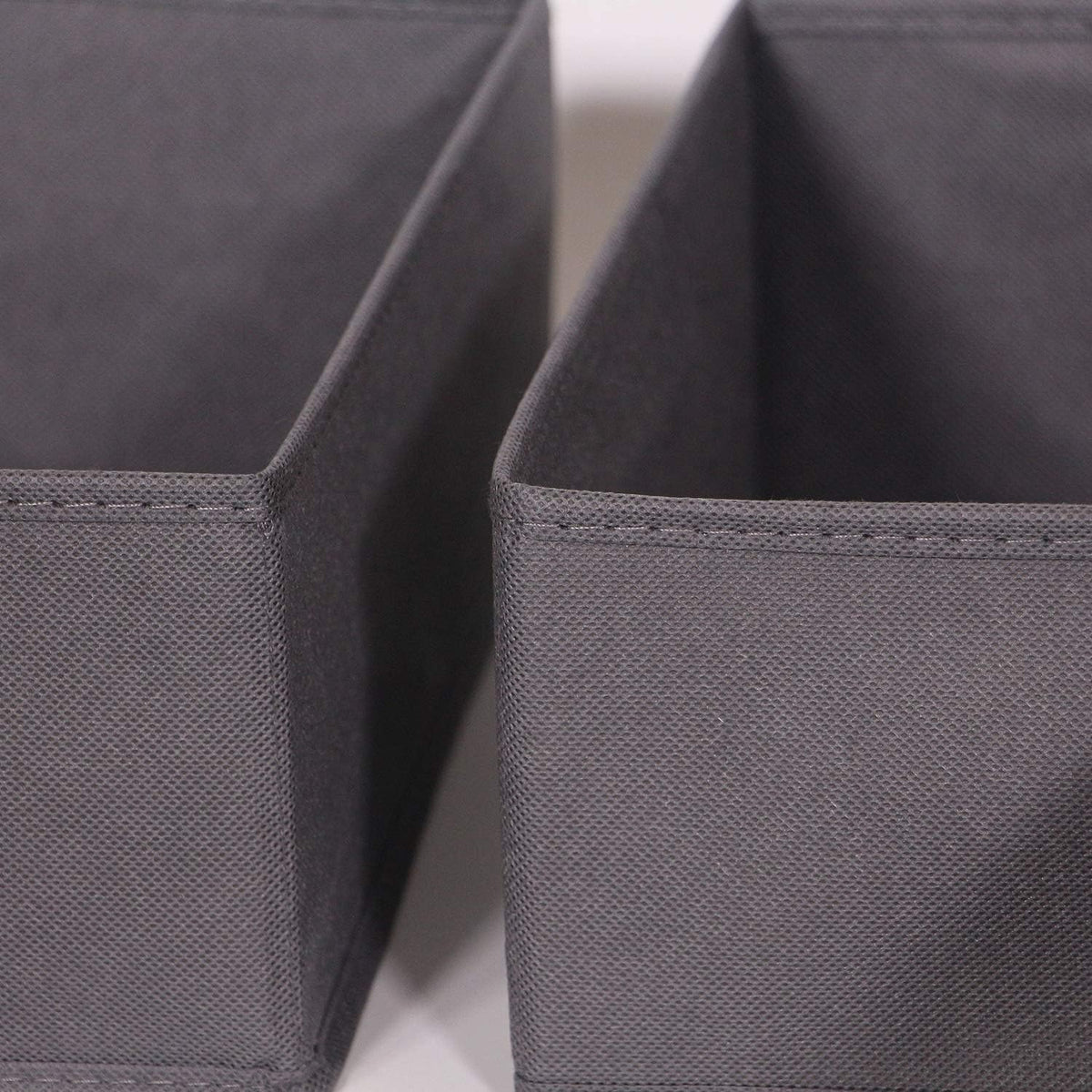 6 Pack Foldable Cloth Storage Box Closet Dresser Drawer Organizer Divider Fabric Baskets Bins Containers for Clothes Underwear Bras Socks Lingerie Clothing, Dark Grey 600