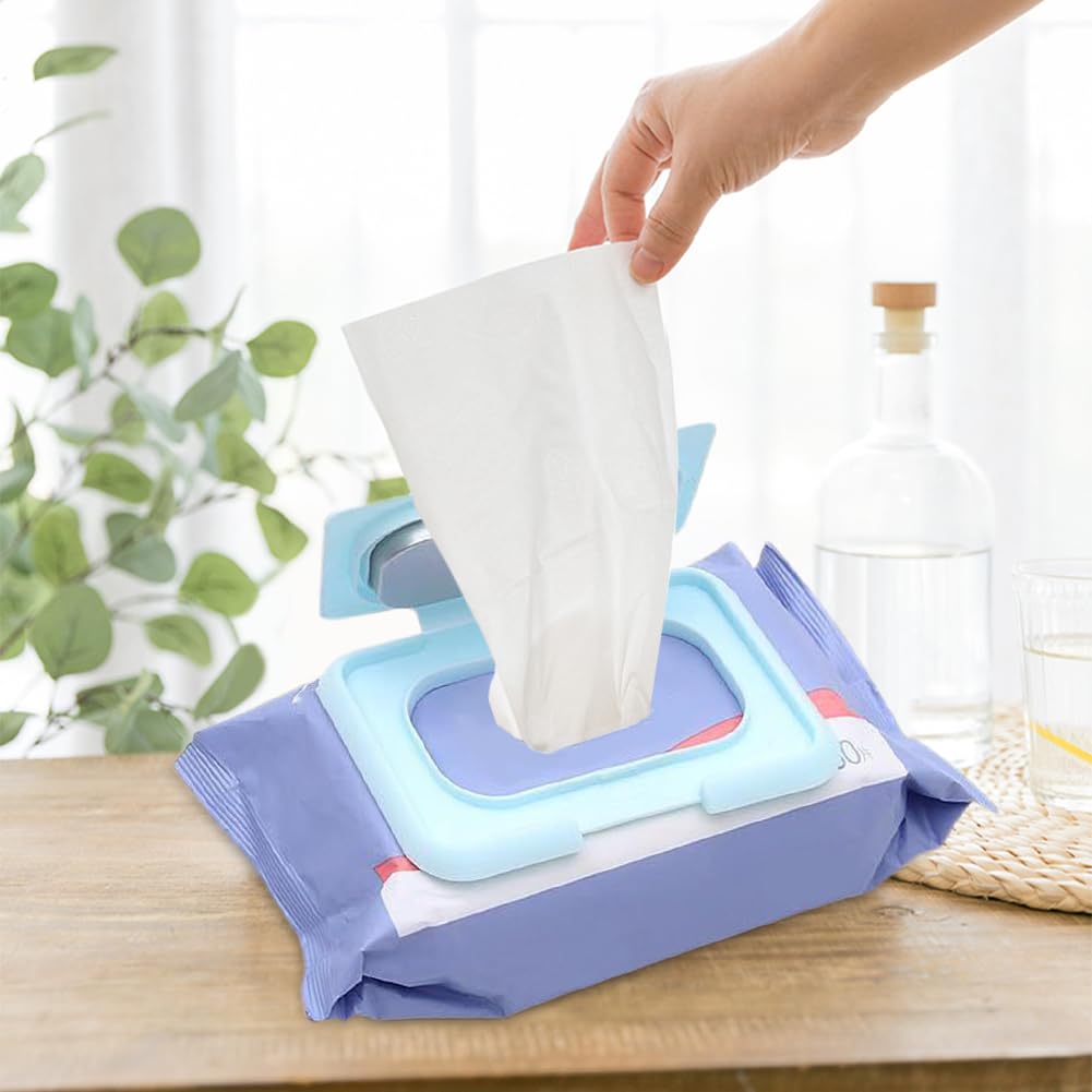 Baby Wipe Warmer, Wipe Warmer Thermostat Temperature Double Layers Cover Portable USB Wet Wipe Heater for Home,Light Blue