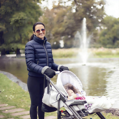 Stroller Hand Muff Gloves, Waterproof Handlebar Mitts with Fleece Lining, Universal Fit for Pram and Pushchair, Winter Hand Warmer (Black)