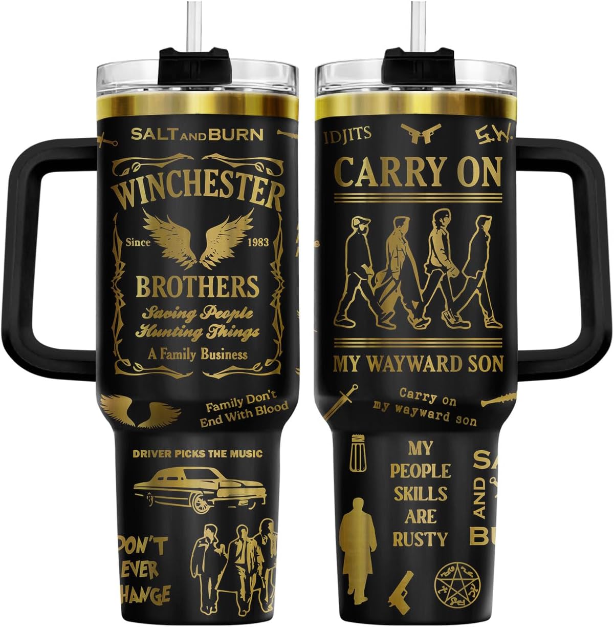 Fantasy Cat Dinosaur 40 oz Tumbler with Handle, Cat Lover Gift | Feline Lover Gift, Feline Kitty Whiskers Paw Meow Fur Baby Enchanted Magical Mythical Quest Tumbler