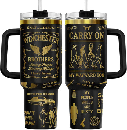 Fantasy Cat Dinosaur 40 oz Tumbler with Handle, Cat Lover Gift | Feline Lover Gift, Feline Kitty Whiskers Paw Meow Fur Baby Enchanted Magical Mythical Quest Tumbler