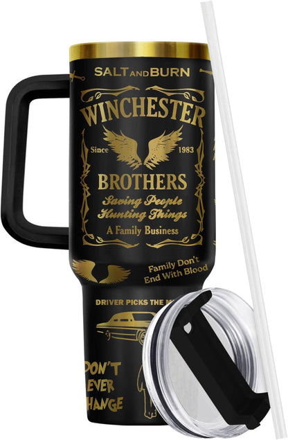 Fantasy Cat Dinosaur 40 oz Tumbler with Handle, Cat Lover Gift | Feline Lover Gift, Feline Kitty Whiskers Paw Meow Fur Baby Enchanted Magical Mythical Quest Tumbler