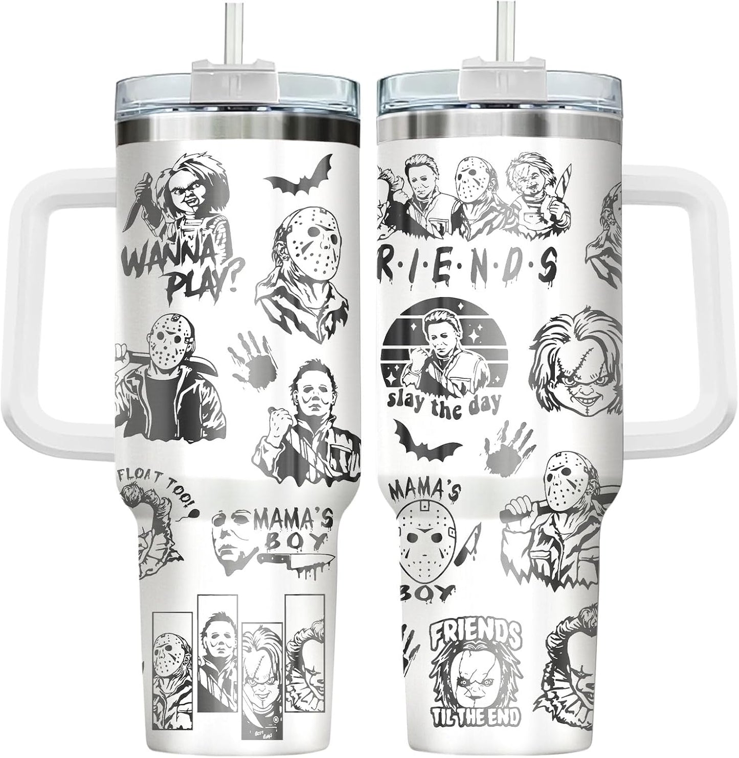 Fantasy Cat Dinosaur 40 oz Tumbler with Handle, Cat Lover Gift | Feline Lover Gift, Feline Kitty Whiskers Paw Meow Fur Baby Enchanted Magical Mythical Quest Tumbler