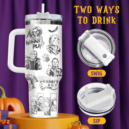 Fantasy Cat Dinosaur 40 oz Tumbler with Handle, Cat Lover Gift | Feline Lover Gift, Feline Kitty Whiskers Paw Meow Fur Baby Enchanted Magical Mythical Quest Tumbler