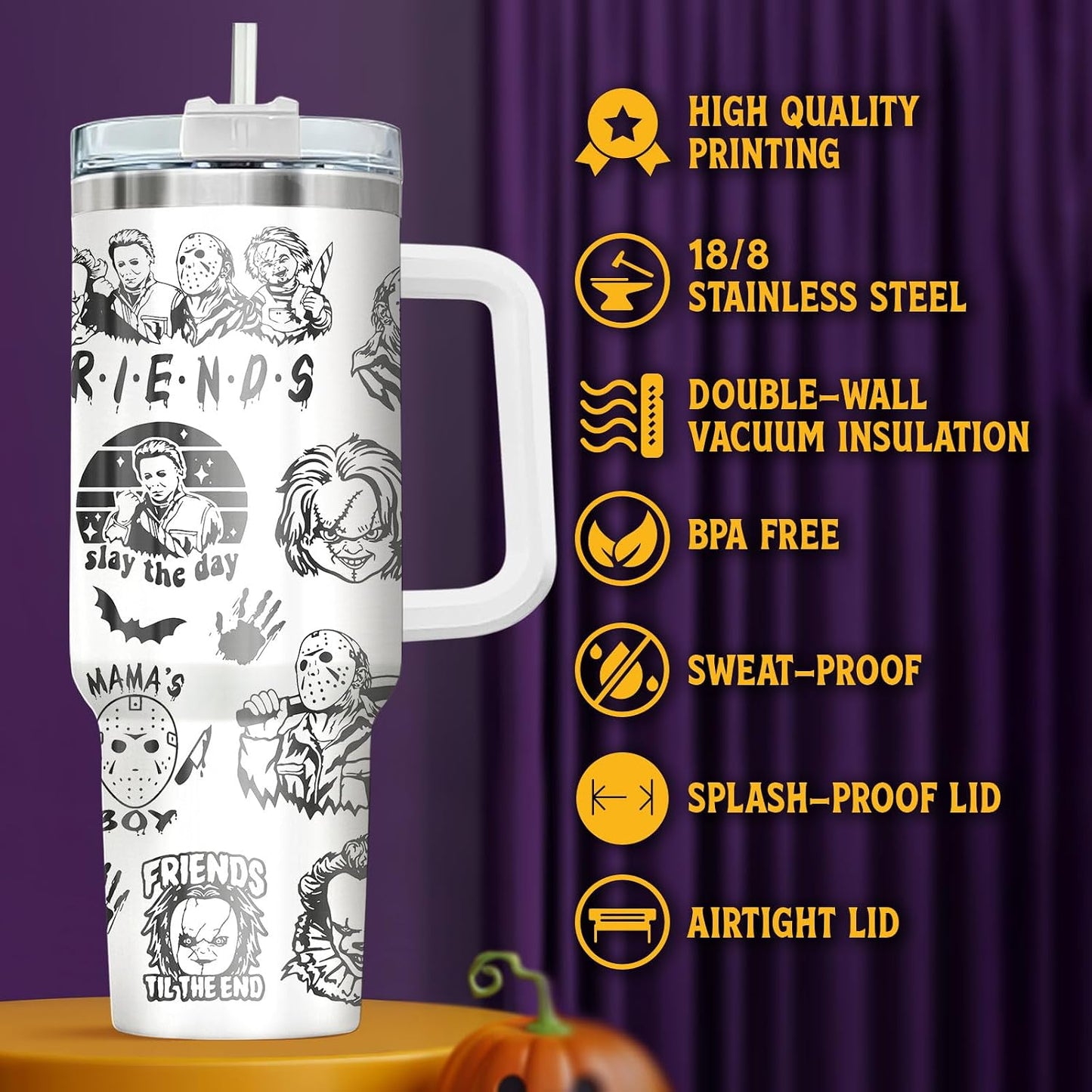 Fantasy Cat Dinosaur 40 oz Tumbler with Handle, Cat Lover Gift | Feline Lover Gift, Feline Kitty Whiskers Paw Meow Fur Baby Enchanted Magical Mythical Quest Tumbler